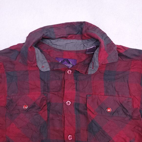 Bruno New York Buffalo Check Flannel Casual Button Shirt Mens Size S Red Black - Picture 1 of 10